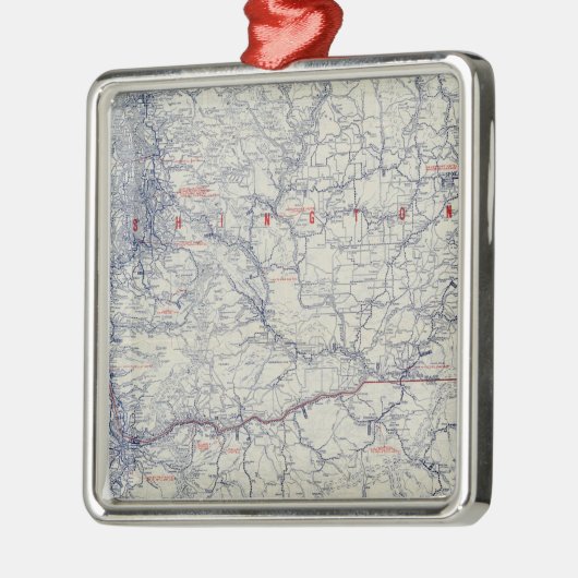 Rand McNally offizielles Auto 1925 schleppt Karte Silbernes Ornament (Links)