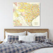 Rand McNally Railroad und Landkreis Map of Texas Leinwanddruck (Insitu (Schlafzimmer))