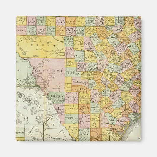 Rand McNally Railroad und Landkreis Map of Texas Magnet (Vorne)