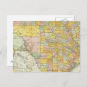 Rand McNally Railroad und Landkreis Map of Texas Postkarte (Vorne/Hinten)