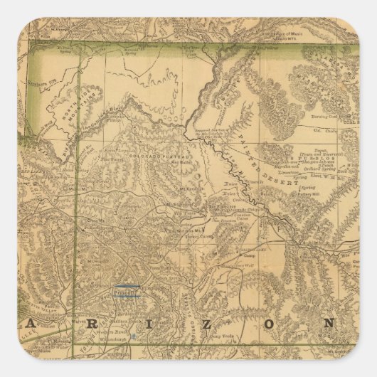Rand McNally's Arizona Quadratischer Aufkleber (Vorderseite)