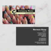 Rand mit Monogramm - Farbstifte Visitenkarte (Vorne/Hinten)