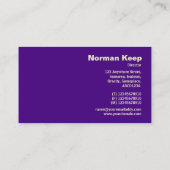 Rand mit Monogramm - Lila geometrisches Muster Visitenkarte (Rückseite)