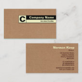 Rand Monogramm - Faltschachtel Visitenkarte (Vorne/Hinten)