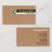 Rand Monogramm - Faltschachtel Visitenkarte (Vorne/Hinten)