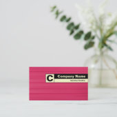 Rand-Monogramm - gebürsteter Crimson Visitenkarte (Stehend Vorderseite)