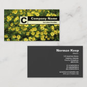 Rand Monogramm - Gelbe Milchsorten Visitenkarte (Vorne/Hinten)