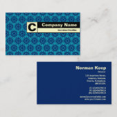 Rand Monogramm - Geometrisches Muster Visitenkarte (Vorne/Hinten)