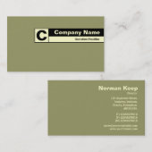 Rand Monogramm - Grün braun 999966 Visitenkarte (Vorne/Hinten)