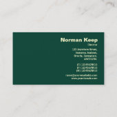 Rand Monogramm - Grünes geometrisches Muster Visitenkarte (Rückseite)