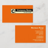 Rand Monogramm - Orange FF6600 Visitenkarte (Vorne/Hinten)