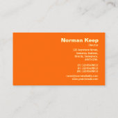 Rand Monogramm - Orange FF6600 Visitenkarte (Rückseite)