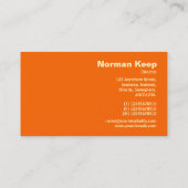 Rand Monogramm - Orange FF6600 Visitenkarte (Rückseite)
