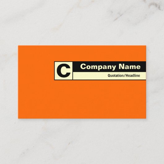 Rand Monogramm - Orange FF6600 Visitenkarte (Vorderseite)