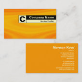 Rand-Monogramm - Orangefarbene Creme Visitenkarte (Vorne/Hinten)