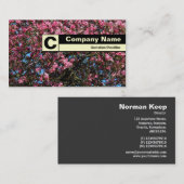 Rand-Monogramm - rosa Kirschblütenblüte Visitenkarte (Vorne/Hinten)