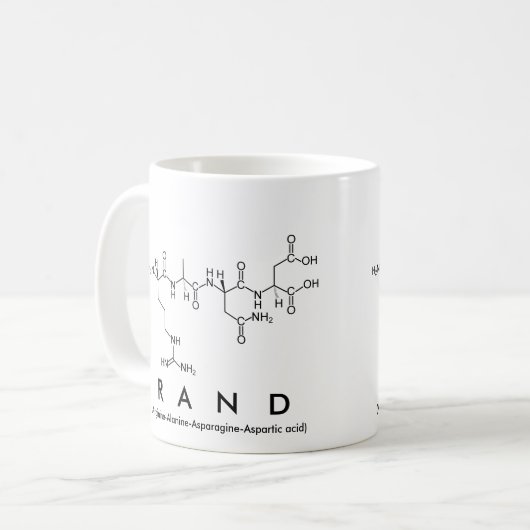Rand-Peptidname-Tasse Kaffeetasse (Vorderseite Links)