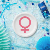Rand-rosa Venus-Symbol Pappteller (Party)