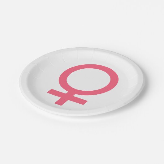 Rand-rosa Venus-Symbol Pappteller (Schrägansicht)