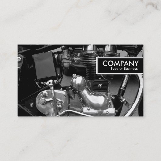 Rand-Umbau - klassischer Motorrad-Motor Visitenkarte (Vorderseite)