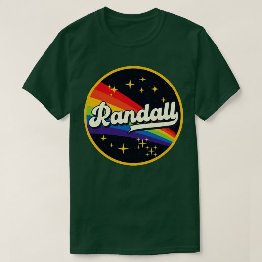 Randale Regenbogen im Vintagen Weltraumstil T-Shirt (Design vorne)