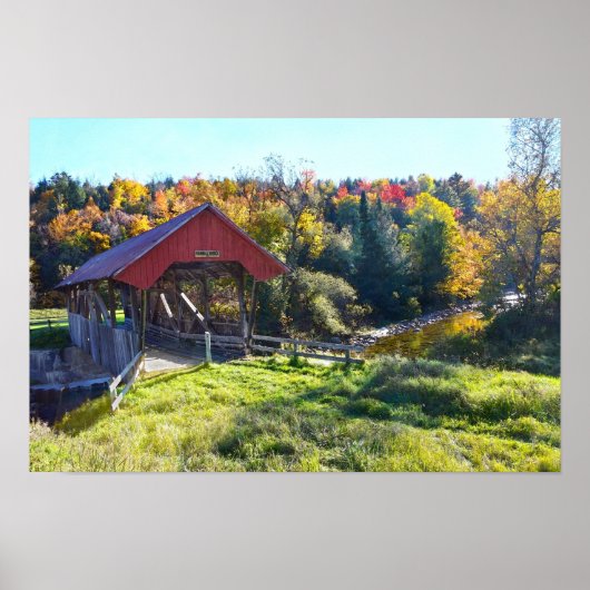 Randall Covered Bridge im Herbst, Vermont Poster (Vorne)