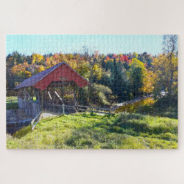 Randall Covered Bridge im Herbst, Vermont Puzzle