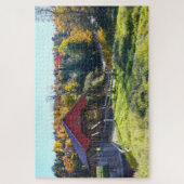 Randall Covered Bridge im Herbst, Vermont Puzzle (Vertikal)