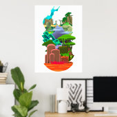 Rändelflächen Poster (Heimbüro)