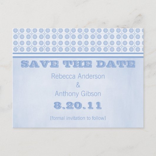 Ränder-Armkreise Save the Date Postkarte (Vorderseite)