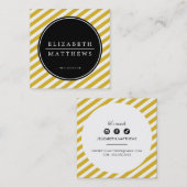 Ränder für schwarzen Senf, gelb Quadratische Visitenkarte (Vorne/Hinten)