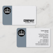 Randkreis - Krone - Cool Grau 7e8f9c Visitenkarte (Vorne/Hinten)