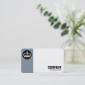 Randkreis - Krone - Cool Grau 7e8f9c Visitenkarte (Stehend Vorderseite)