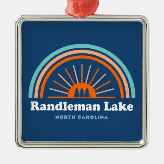 Randleman Lake North Carolina Rainbow Ornament Aus Metall (Vorne)