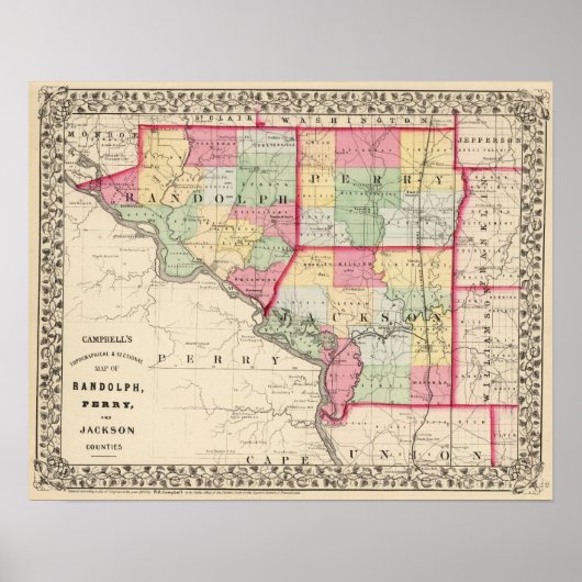 Randolph, Perry, Jackson Landkreis Poster (Vorne)