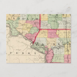 Randolph, Perry, Jackson Landkreis Postkarte