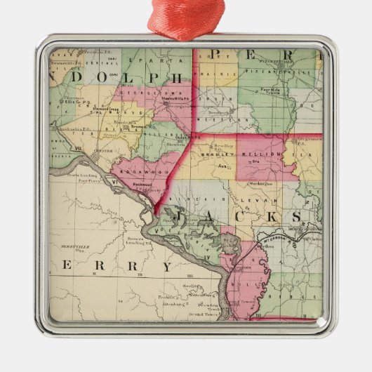 Randolph, Perry, Jackson-Landkreise Silbernes Ornament (Vorne)