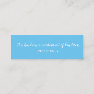 Random Act of Kindness Blue White Minimal Mini Visitenkarte