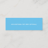 Random Act of Kindness Blue White Minimal Mini Visitenkarte (Rückseite)