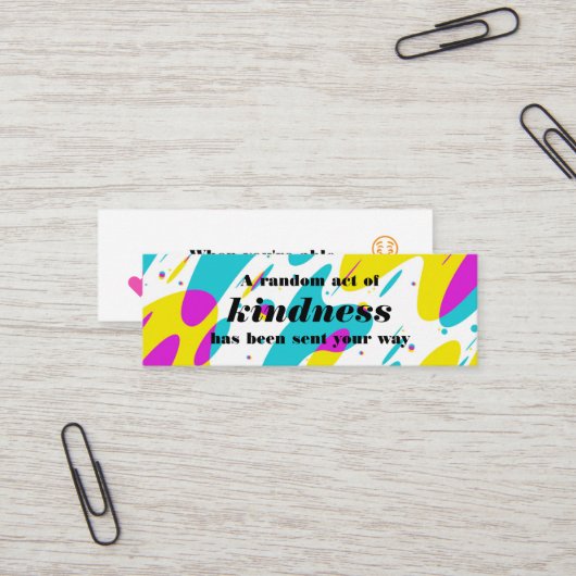 Random Act Of Kindness Calling Card Mini Visitenkarte (Vorderseite/Rückseite Beispiel)