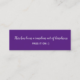 Random Act of Kindness Lila White Minimal Mini Visitenkarte