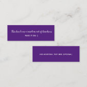 Random Act of Kindness Lila White Minimal Mini Visitenkarte (Vorne/Hinten)