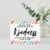 Random Act of Kindness" Motivierend Postkarte (Stehend Vorderseite)