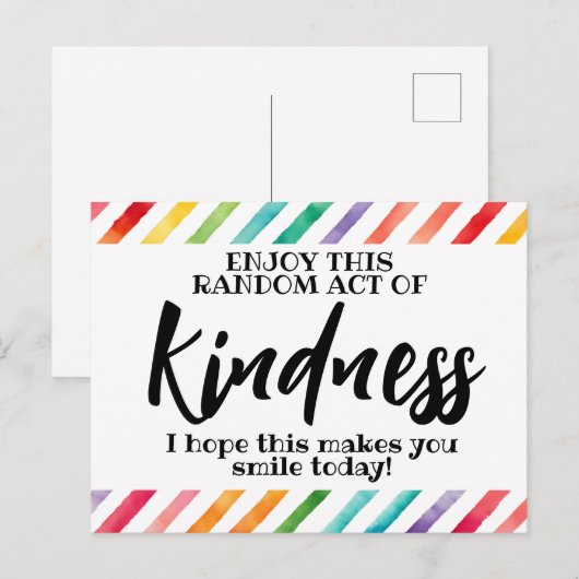 Random Act of Kindness" Motivierend Postkarte (Vorne/Hinten)