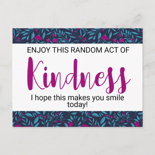 Random Act of Kindness" Motivierend Postkarte (Vorderseite)
