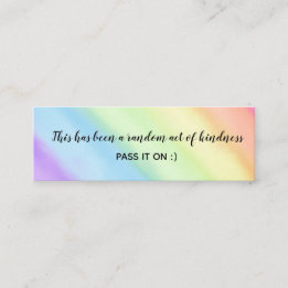 Random Act of Kindness Rainbow Gradient Ombré Mini Visitenkarte