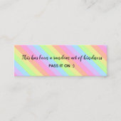 Random Act of Kindness Rainbow Pastel Stripes Mini Visitenkarte (Vorderseite)