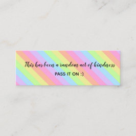 Random Act of Kindness Rainbow Pastel Stripes Mini Visitenkarte
