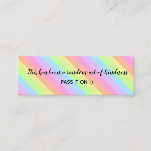 Random Act of Kindness Rainbow Pastel Stripes Mini Visitenkarte