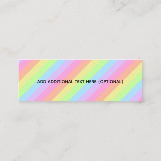 Random Act of Kindness Rainbow Pastel Stripes Mini Visitenkarte (Rückseite)